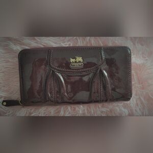 Coach Burgundy Patent Leather Wallet